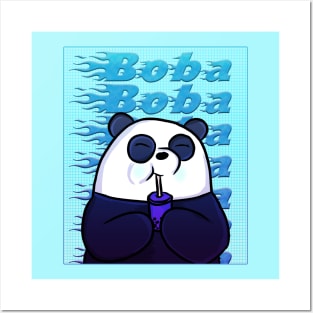 Retro Boba Panda Posters and Art